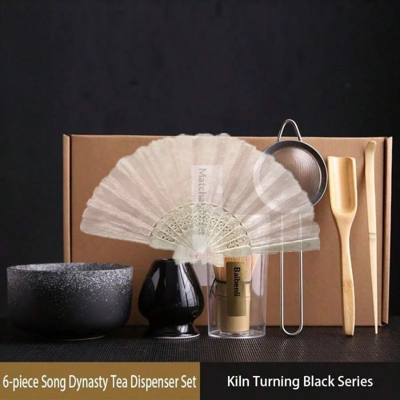 Matcha Whisk Set - Traditionelles Matcha-Schneebesen-Set, 6-teilig, aus glattem Bambus,