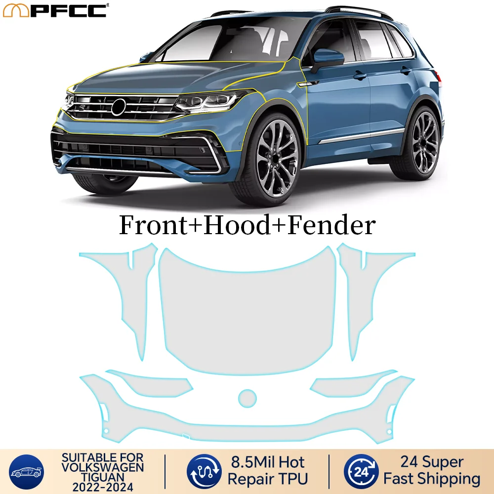 

9Mil For Volkswagen Tiguan 2023-2024 PPF Film Precut Paint Protection Film Full Vehicle Anti-scratch Exterior TPU Transparent