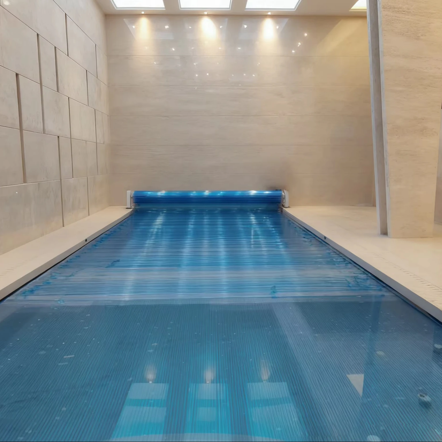 Electric Roller Blind Cover for Swimming Pools PE Automatic Soft Membrane Pool Coverpromote sales