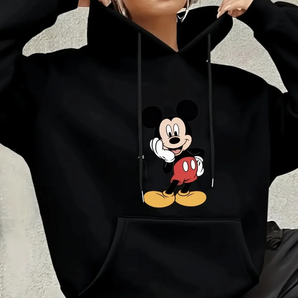 ديزني ميكي ماوس هوديس موضة المتضخم النساء الرجال هوديس بلوزات الخريف والشتاء الصوف ملابس الشارع الشهير متعددة الاستخدامات غير رسمية #1
