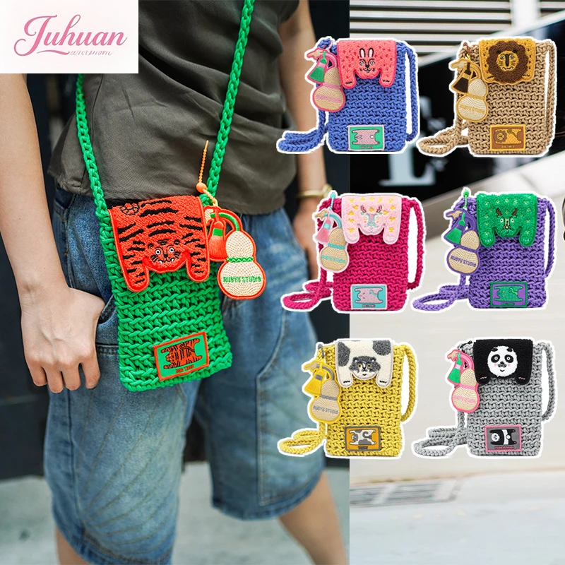 Original Design Fashionable Sweet Cute Animal Cloth Parent-child Bag Neutral Wind Cartoon Across Mobile Phone Bag Crossbody Bag