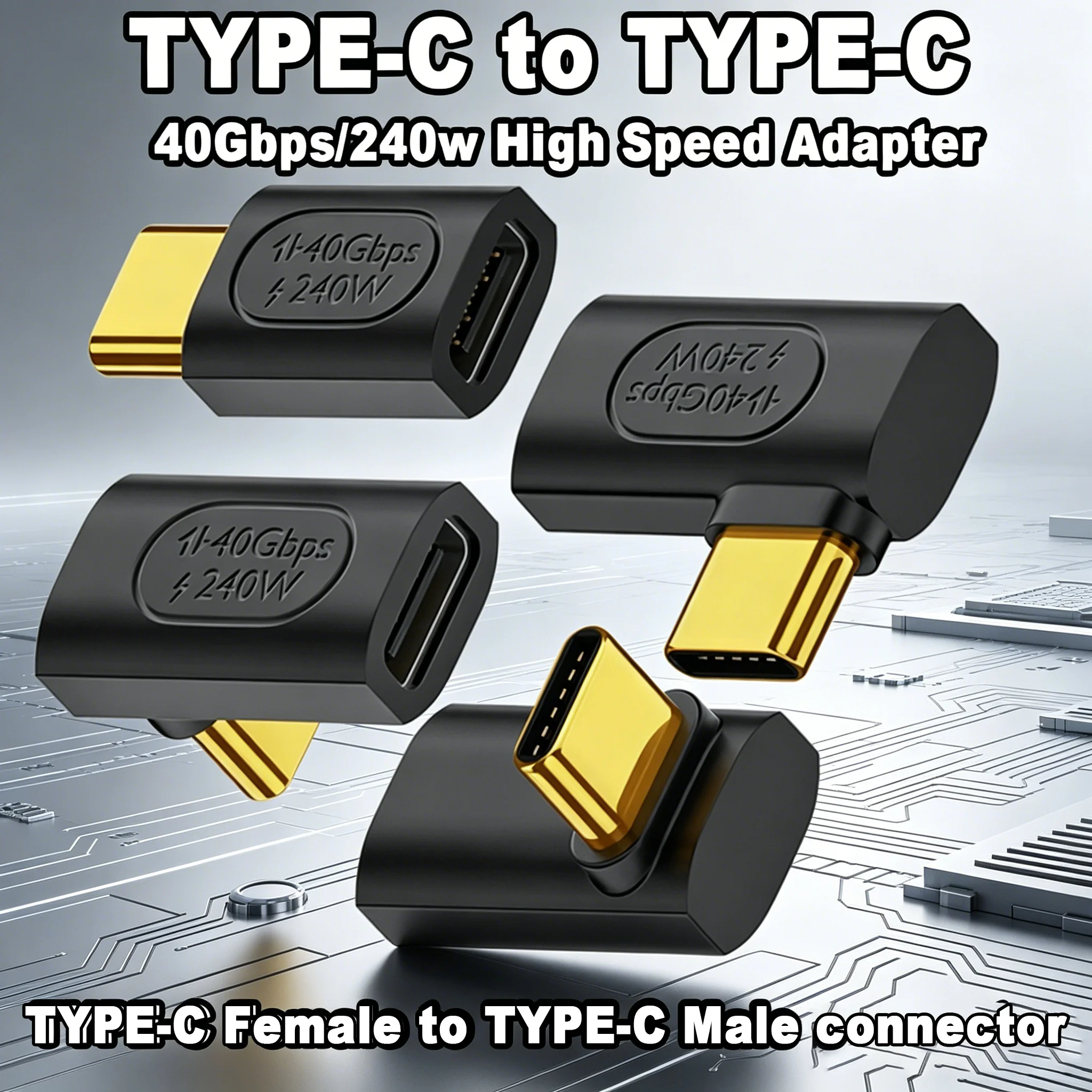 USB4.0 OTG Adapter 8K@60Hz Type C Connector Extender for Thunderbolt 3/4 240W Fast Charging Converter 40Gbps Data Transfer