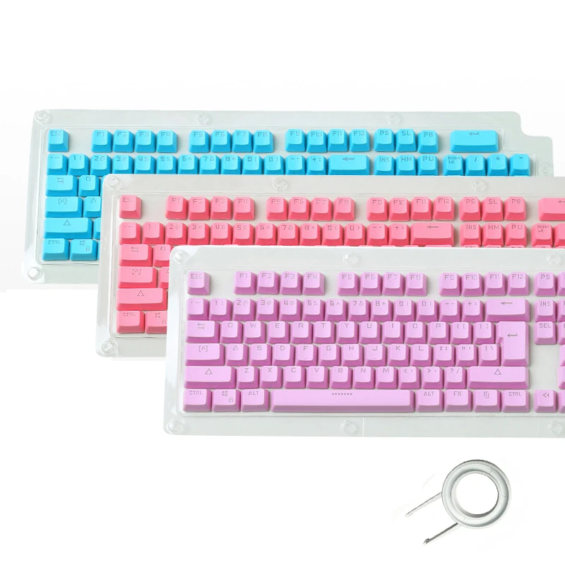 104 English PBT Keycaps for Mechanical Keyboard Compatible with MX Switches Transparent Support Led Lighting Keycaps