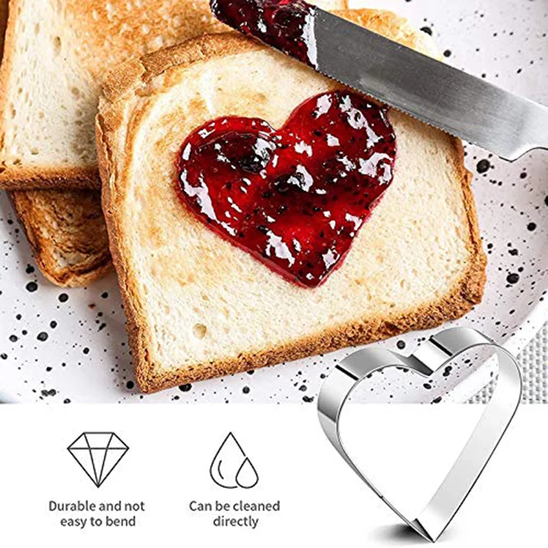 DIY Love Heart Stainless Steel Cookie Cutter Mould Biscuit Mold Fondant Pastry Cake Decorating Baking Tools Kitchen Bakeware