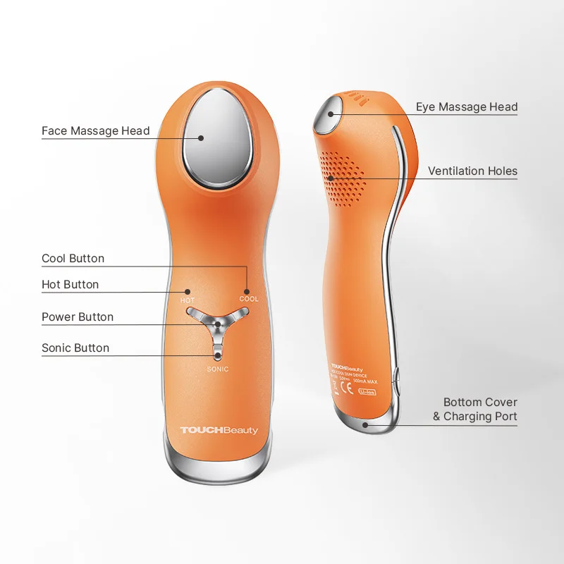 Bibliothèque intelligente TOUCHBeauty dispositif de beauté de rajeunissement chaud et frais élimine les cernes Massage des yeux Cool serrer Impr
