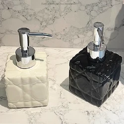 260ML Square ceramic press bottle luxury hand sanitizer bottle Hotel bathroom shower gel shampoo bottle split soap dispenser