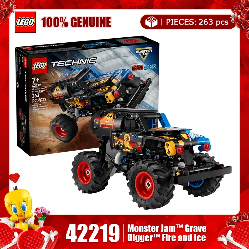 

Конструктор LEGO 42219 Механическая группа: Монстр-трак Grave Digger, пожарная машина, машина на лед и снег, машинка с реверсом, детская сборная игрушка, подарок для мальчика