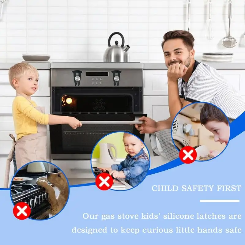 Stove Safety Knob Covers 5 Pieces Oven Knob Covers For Child Safety Silicone Stove Guard Cooktop Protector Prevent Accidental