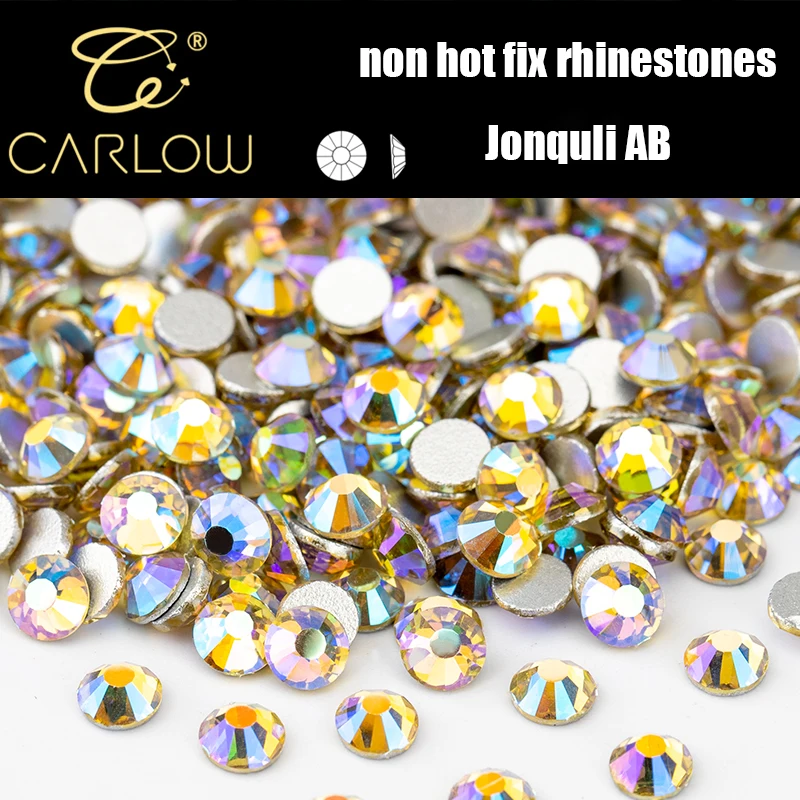 CARlOW Jonquil AB High Quality SS4-SS30 Flatback Stones Crystal Non-Hotfix Rhinestones for Nail Art Decoration YZ-093