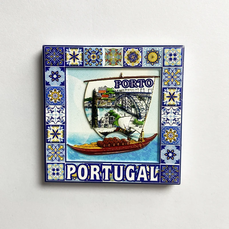 포르토, 포르투갈 기념품 가정 장식 용품 타일 범선 3D 스테레오 냉장고 스티커 컬렉션 예술 및 공예 선물