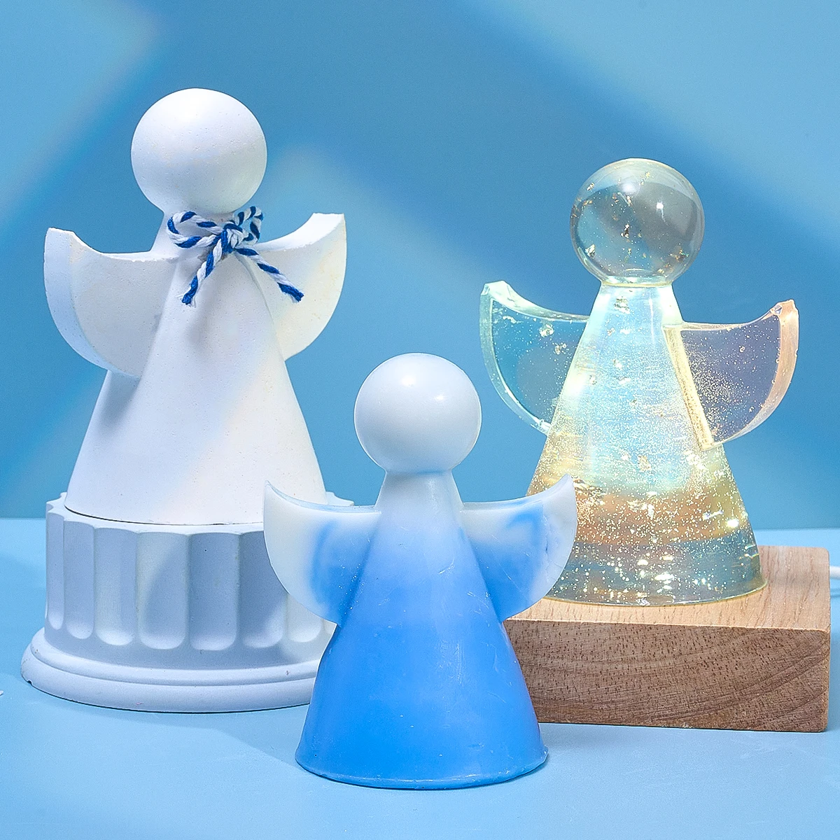 3D Engel Silikon Kerze Form mit Flügeln DIY Ostern Duft Seife Gips Handwerk Ornamente UV Epoxidharz Form Home Decor Liefert