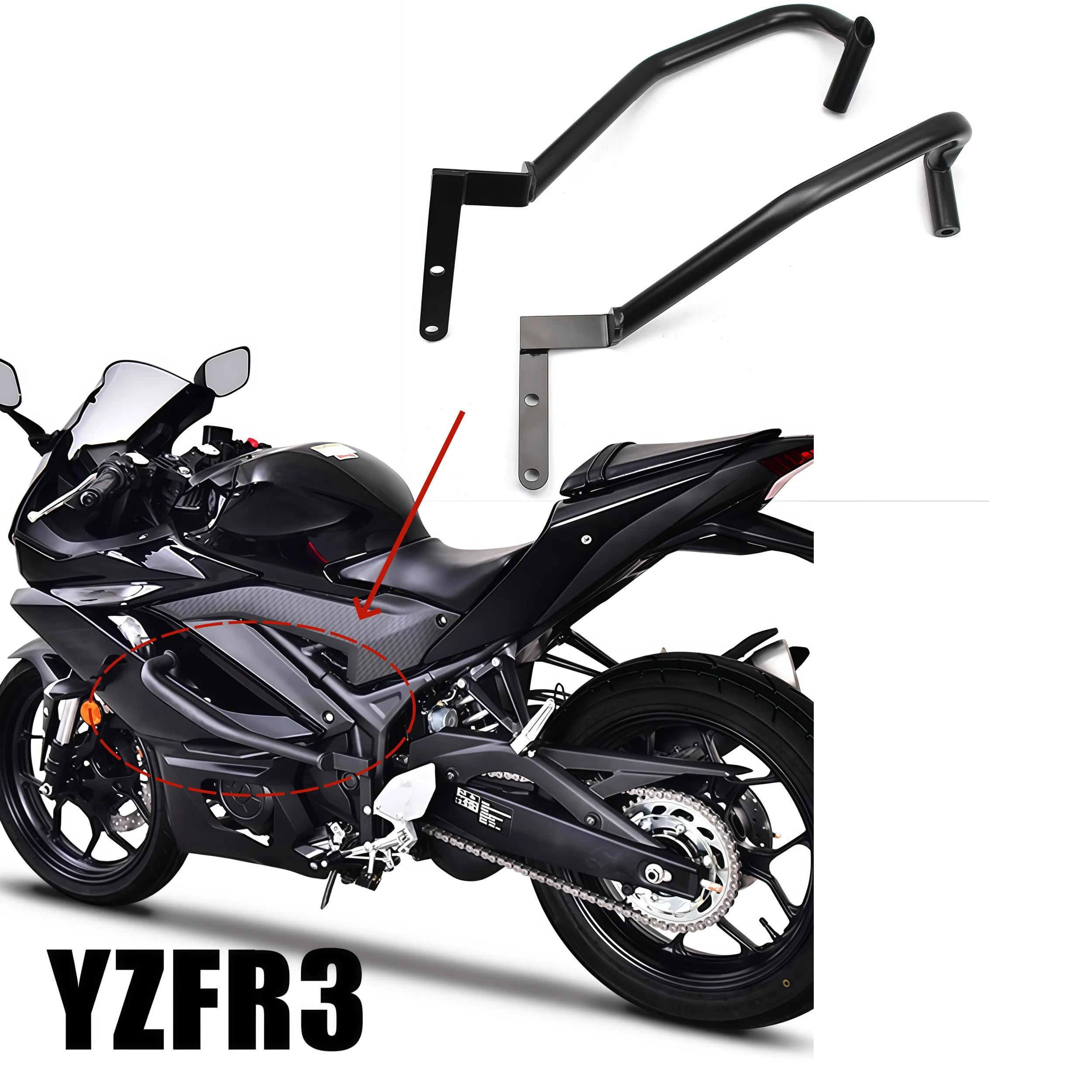 Motorcycle Bumper Frame Crash Bar Engine Guard Side Tank Protector Motorcycle Accessories For YAMAHA YZF R3 YZFR3 2020-2024