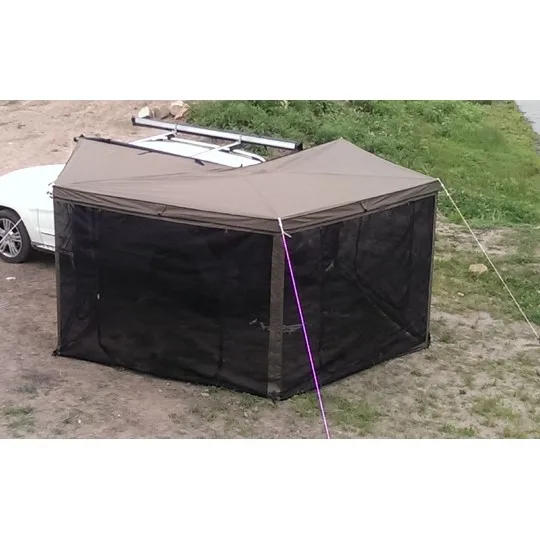 

Retractable Car Side Camping Awning in Removable Roof Top Camper Tent