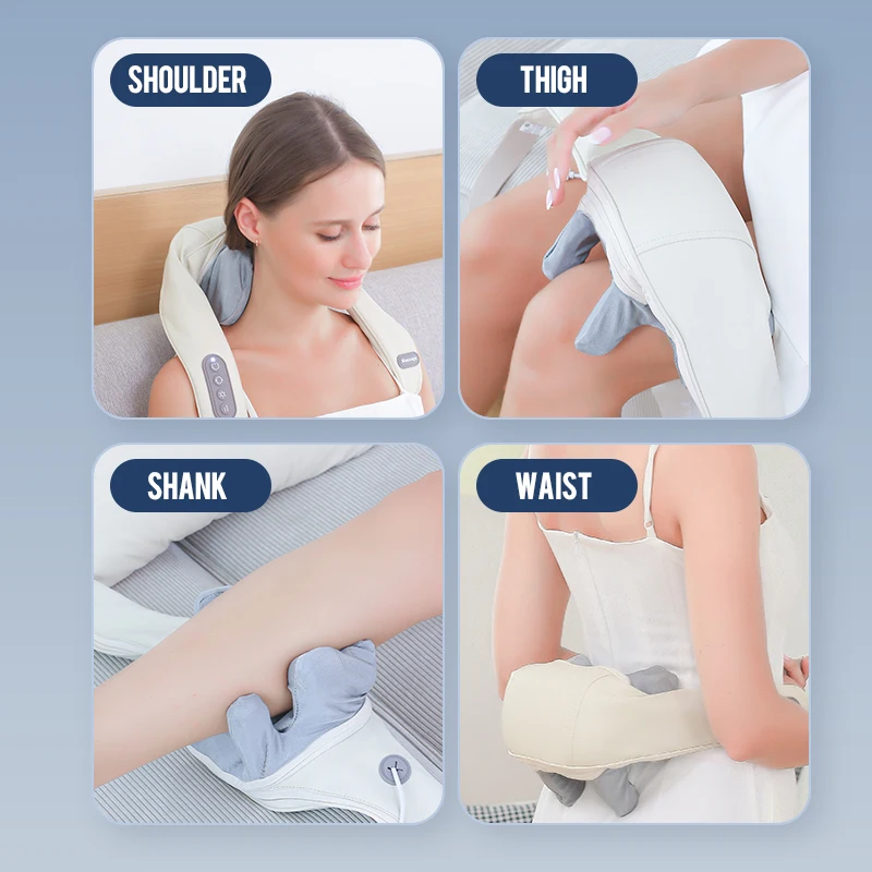 Jianyoucare Elektrische Nek Schouder Lichaam Massager Warm Kneden Shiatsu Sjaal Cervicale Rug Draadloze Massage Diepe Weefselverlichting