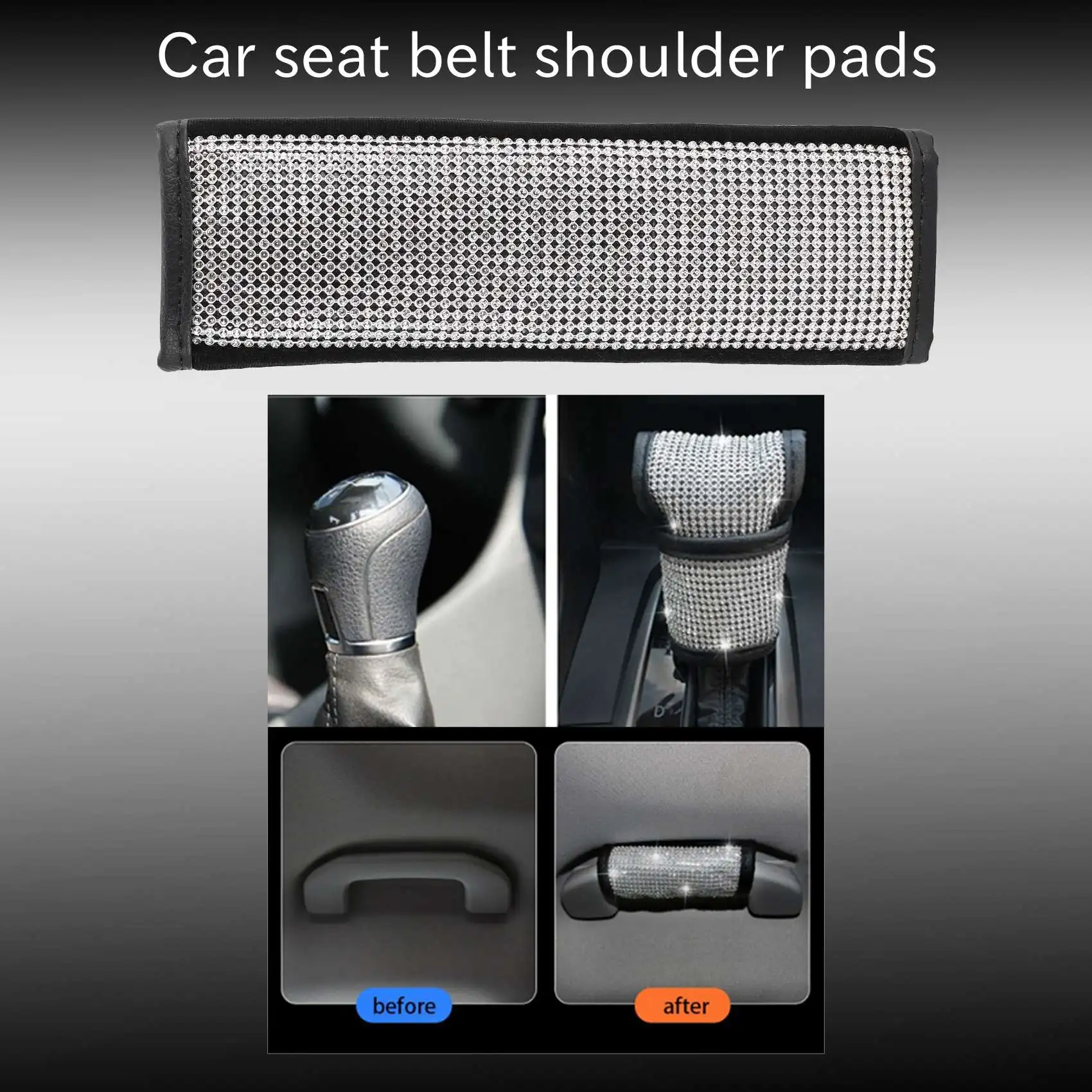 

M46K-Auto Safety Door Handle Cover, Luster Crystal Car Protective Handle Cover Diamond Car Decor Accessories