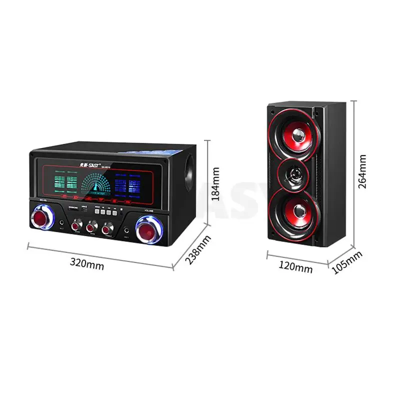 4 Inch Bluetooth Sound Box Active Subwoofer Karaoke 2.1 Home Computer Speaker Remote Control Home Theater Sound System Audio Set