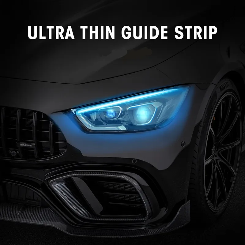Neue LED DRL Auto Tagfahrlicht Flexible Wasserdichte Streifen Auto Scheinwerfer Weiß Blinker Gelb Brems Flow Lichter 2 PCS