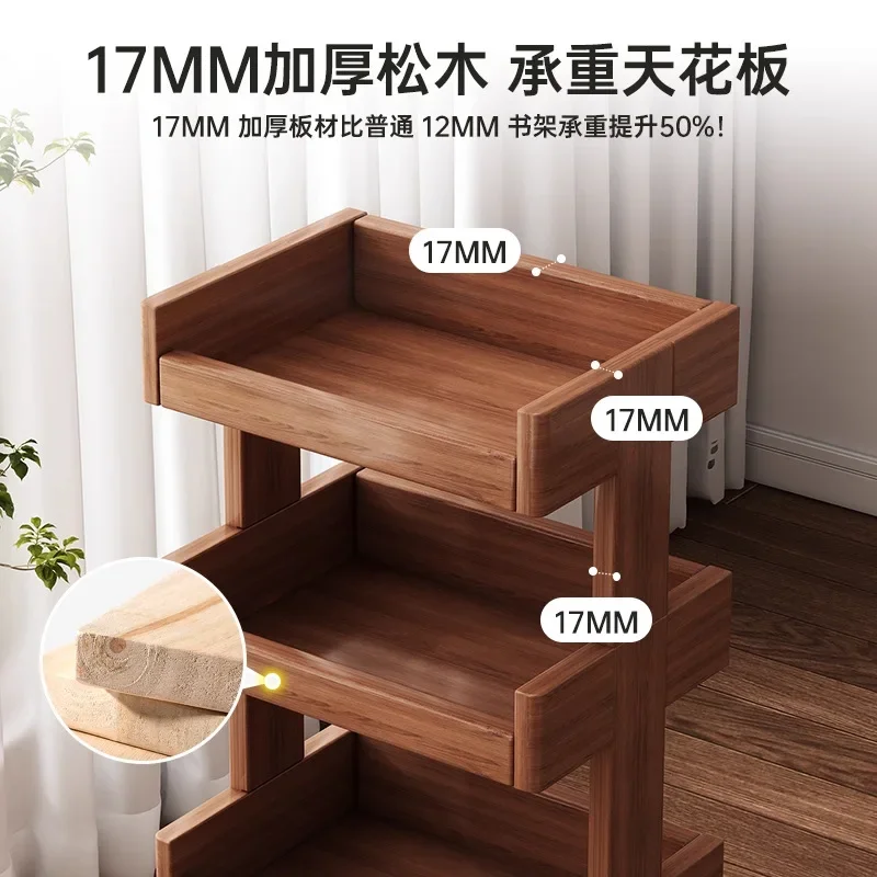 trolley solid wood antique storage rack living room floor multi functional household layered