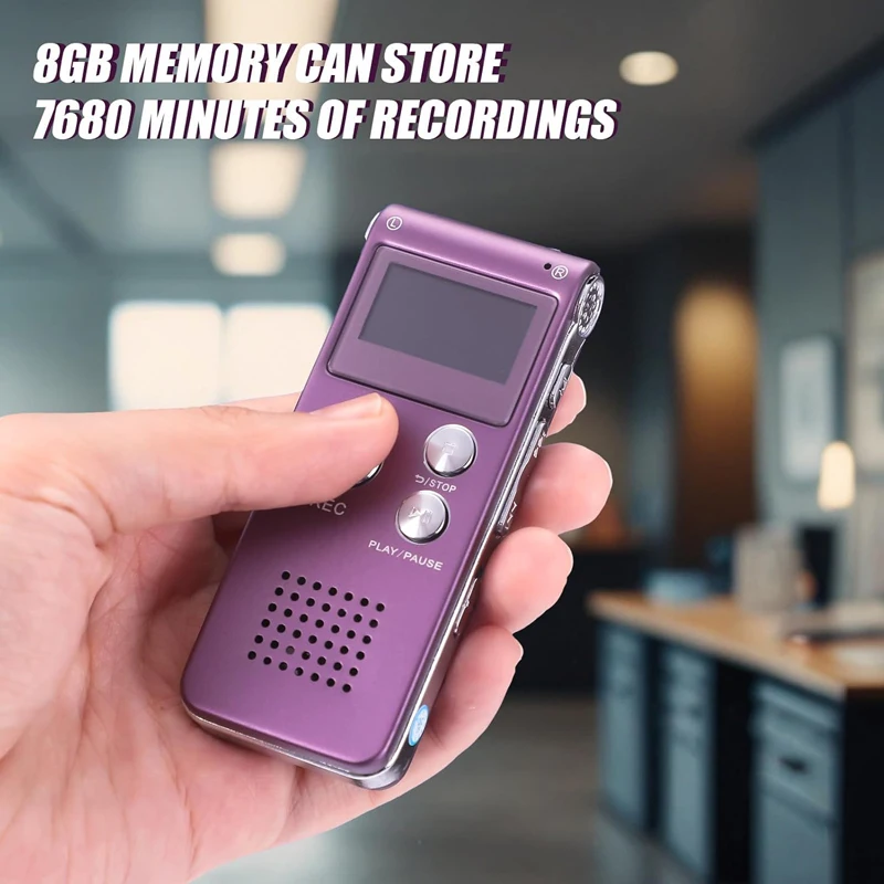 Suying gravador de voz digital aprendizagem conferência repetidor advogado evidências gravador roxo 8gb inteligente redução ruído gravador longo alcance