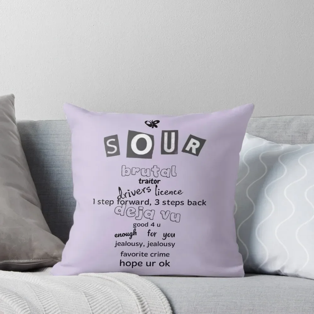 SOUR track list Throw Pillow Room decorating items christmas ornaments 2025 pillow