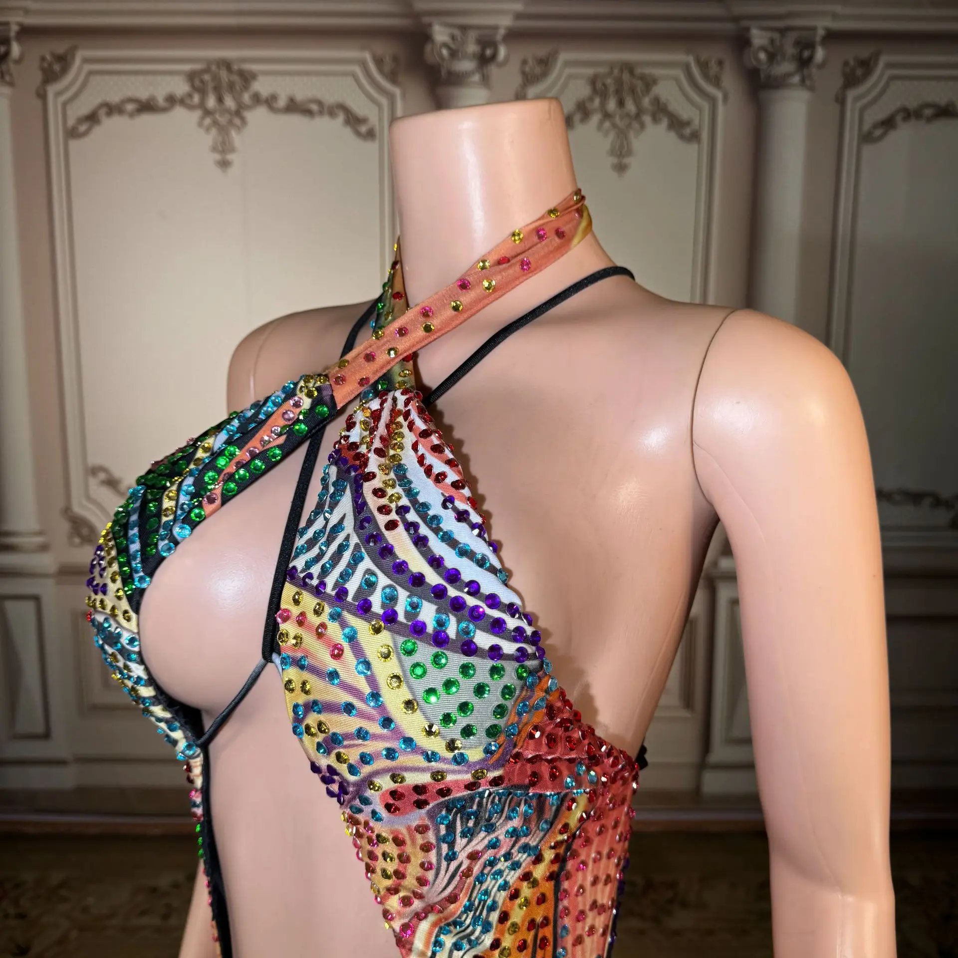 Custom Carnival Swimsuit Women 2026 Bold Print One Piece Monokini Cut Out Design Metal Ring Backless Oem Private Label Low Moq