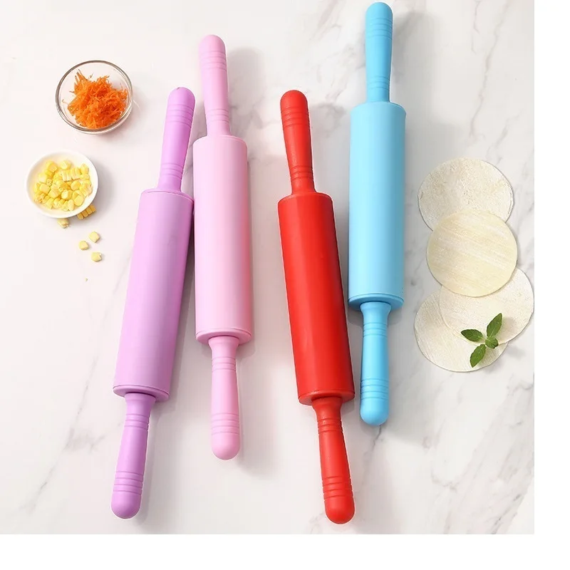 

Silicone Rolling Pin with non-slip cushioned handle, Silicone Dough Rollers Nonstick Rolling Pins Food Grade Pastry Roller Dough