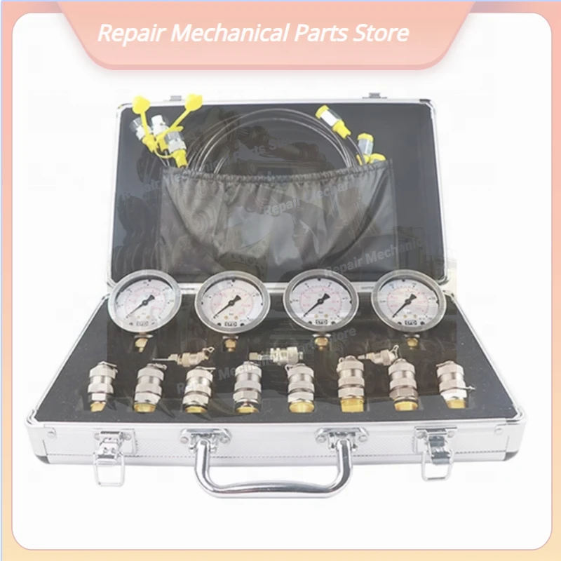 

Excavator Portable Hydraulic Watch Pressure Oil Pressure Test Table Precision Pressure Gauge Test Kit Gauges