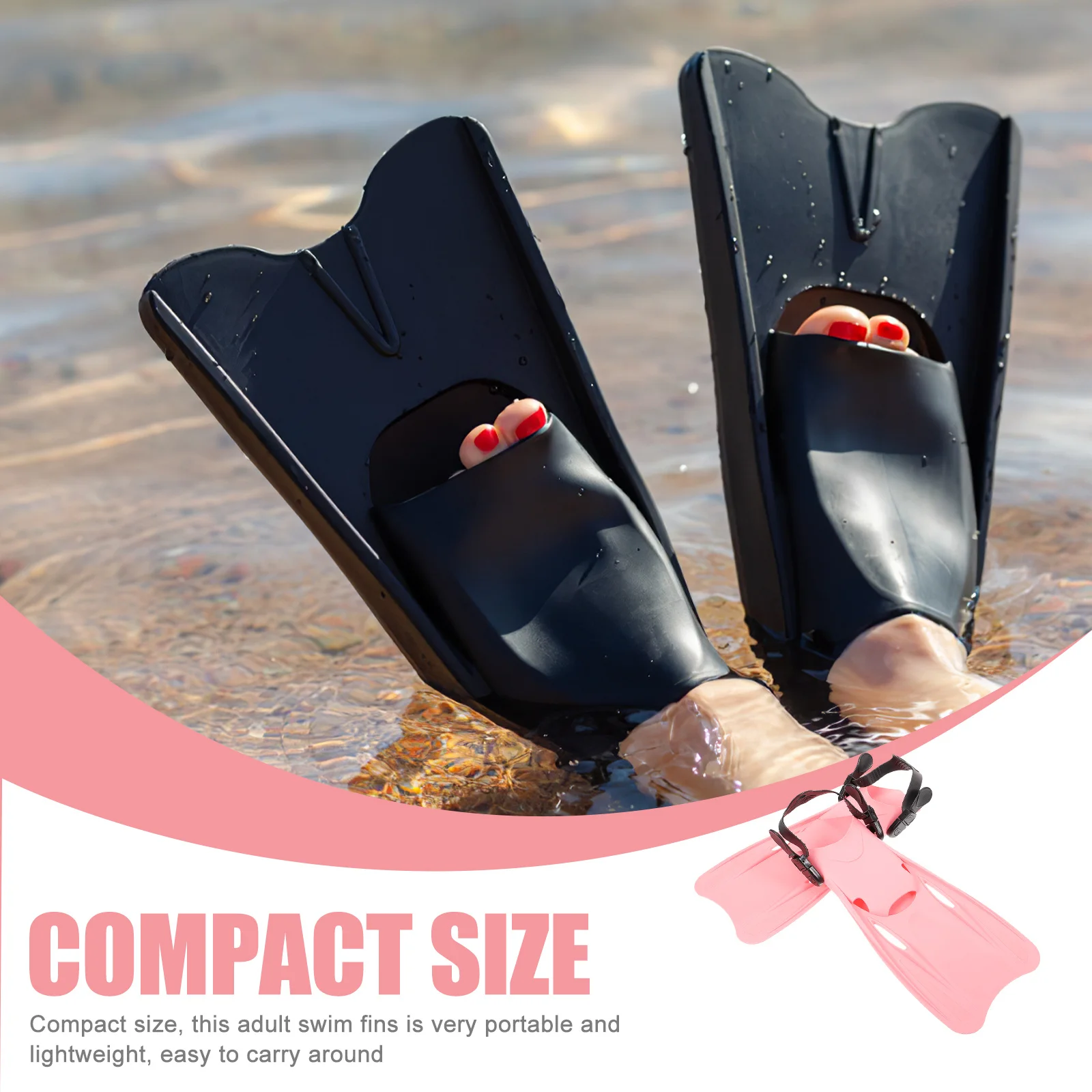 

1 Pair Diving Snorkeling Flippers Portable Adult Swim Training Fins Swimming Aid for Pool Sea Swimming Flippers