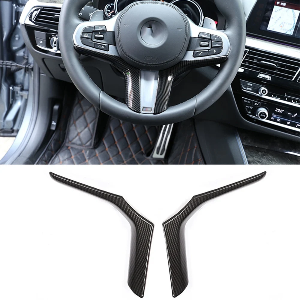 Car Steering Wheel Decoration Cover Trim Carbon Fiber Style Stickers for -BMW X5 G05 X3 X4 G01 G02 G30 G20 G28 G38