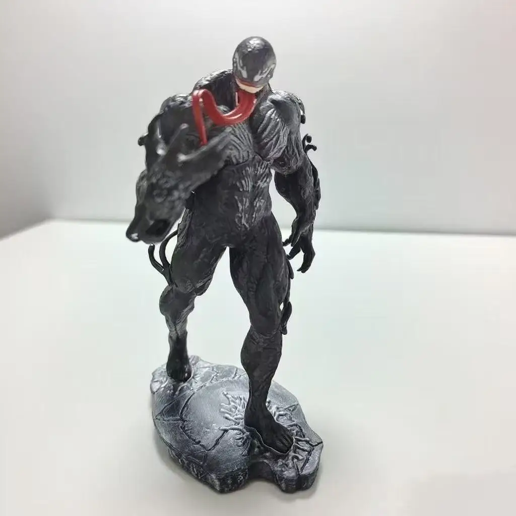 Marvel Venom Symbiote Action Figure, 18cm Pvc Collectible Model, Desktop Ornament Statue, Anime Toy Gift for Spider-Man Fans