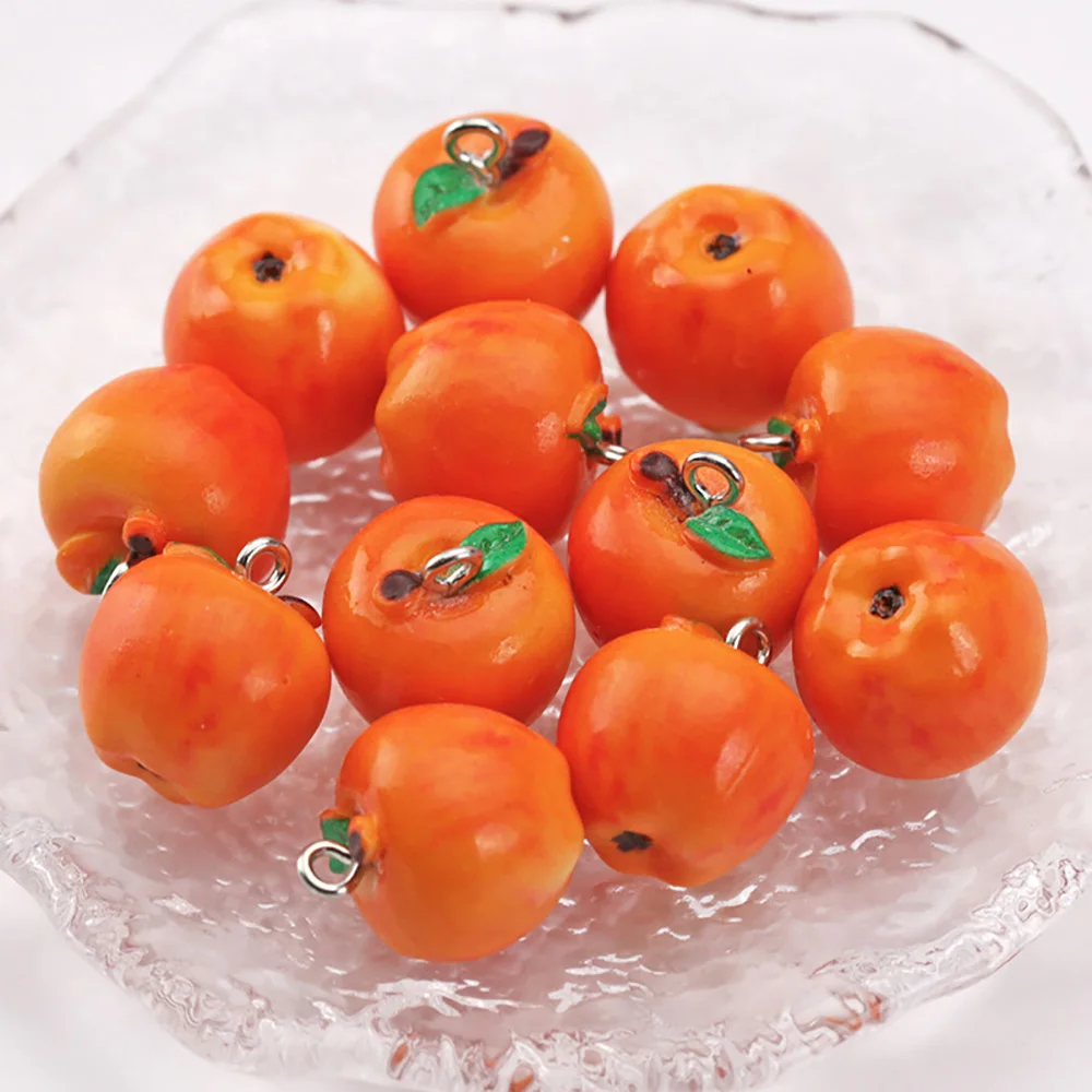 10 Stück Simulierte Apfel-Harz-Anhänger, dreidimensionale Fruchtanhänger für DIY-Ohrringe, Halsketten, Schmuck und Schlüsselanhänger-Zubehör – Detail 6