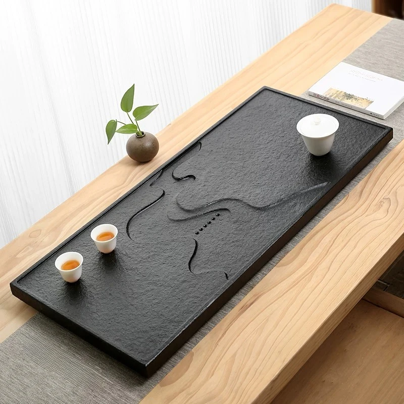 

Stone Hospitality Tea Tray Luxury Office Chinese Kitchen Rectangle Long Tableware Tea Tray Living Room Bandejas Home Products