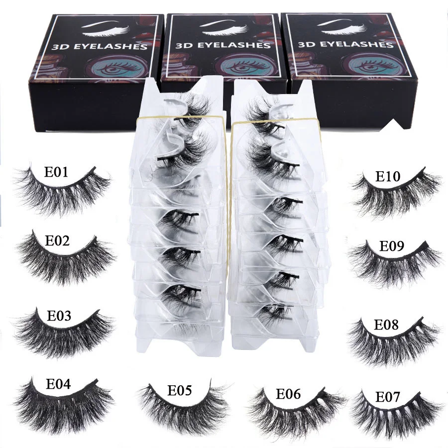 5D Mink Eyelashes Wholesale 10/30/50 Lashes Soft Volume Natural Makeup 3d Mink Lashes In Bulk Box Packaging Custom Logos Makeup