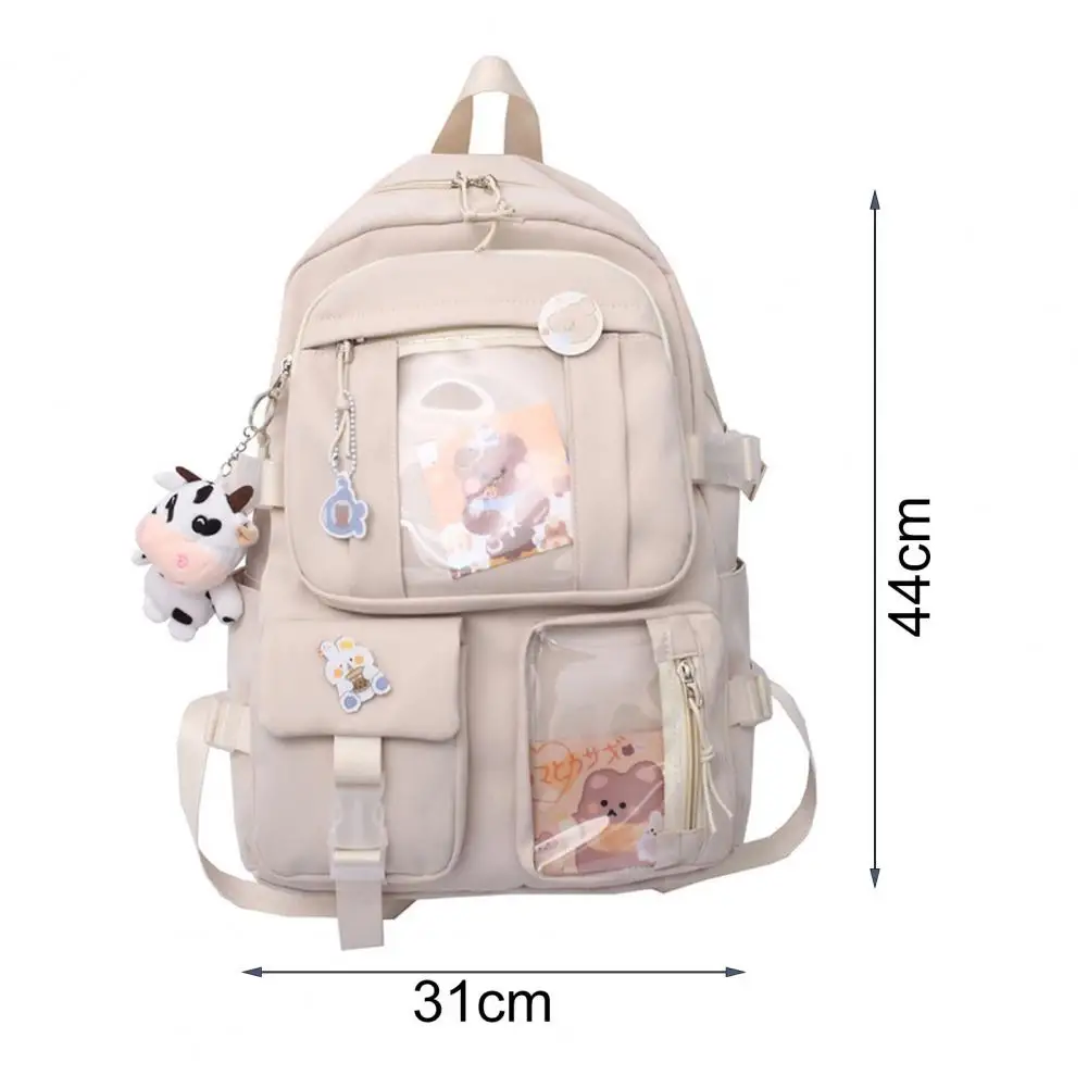 Sac à dos de style japonais et coréen pour ordinateur portable, cartable universitaire, sangles initiées réglables, sac d'école portable multi-poches