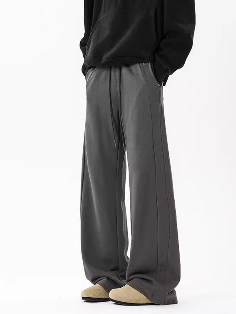 

Deep ey Cleanfit Casual Sports Pants Men's Autumn Winter Heavyweight Straight Leg Loose Wide Leg Trousers