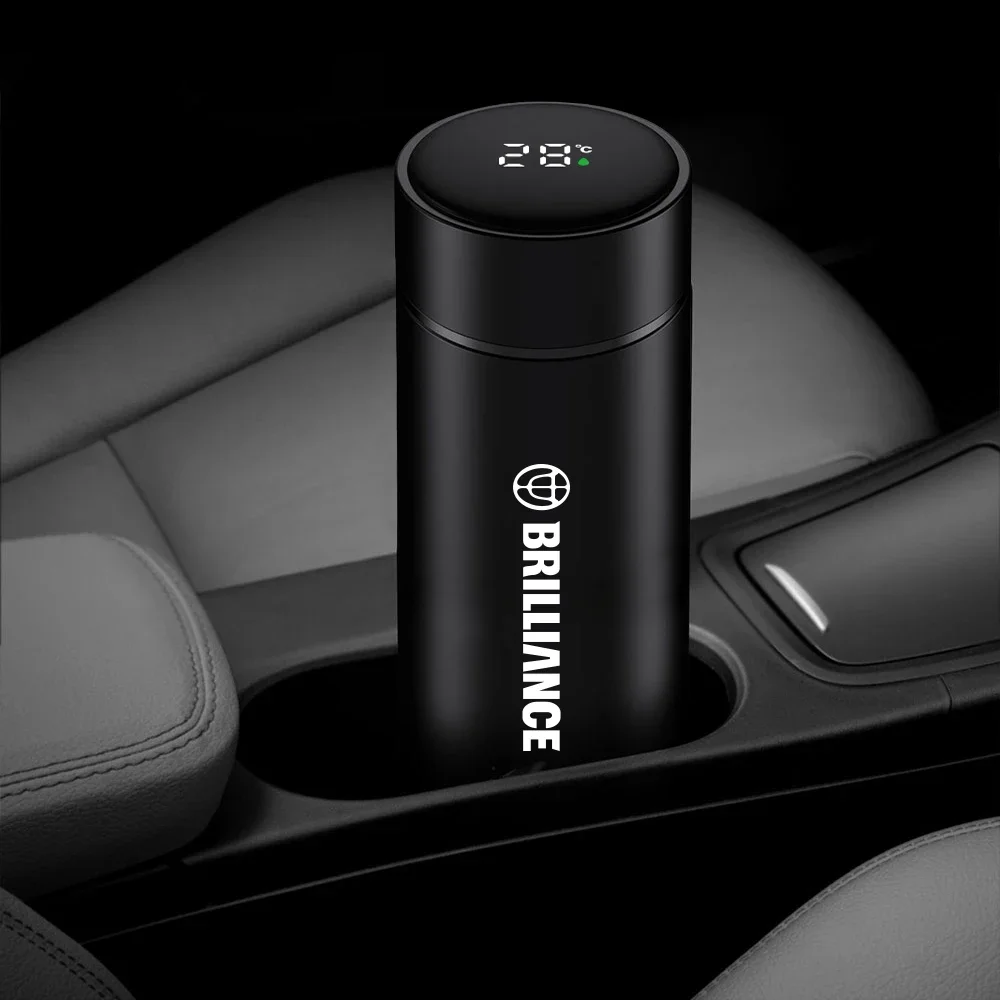 For Brilliance M2 V3 V5 H230 H320 H530 500ml Portable Car Smart Thermos Water Cup Temperature Display Car Interior Accessories