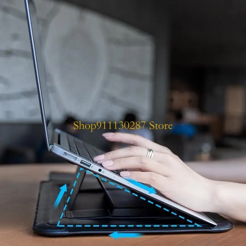 

J1HC 3 в 1 сумка для хранения ноутбука регулируемая подставка коврик для мыши 3 функции для женщин мужчин ноутбук чехол из кожи