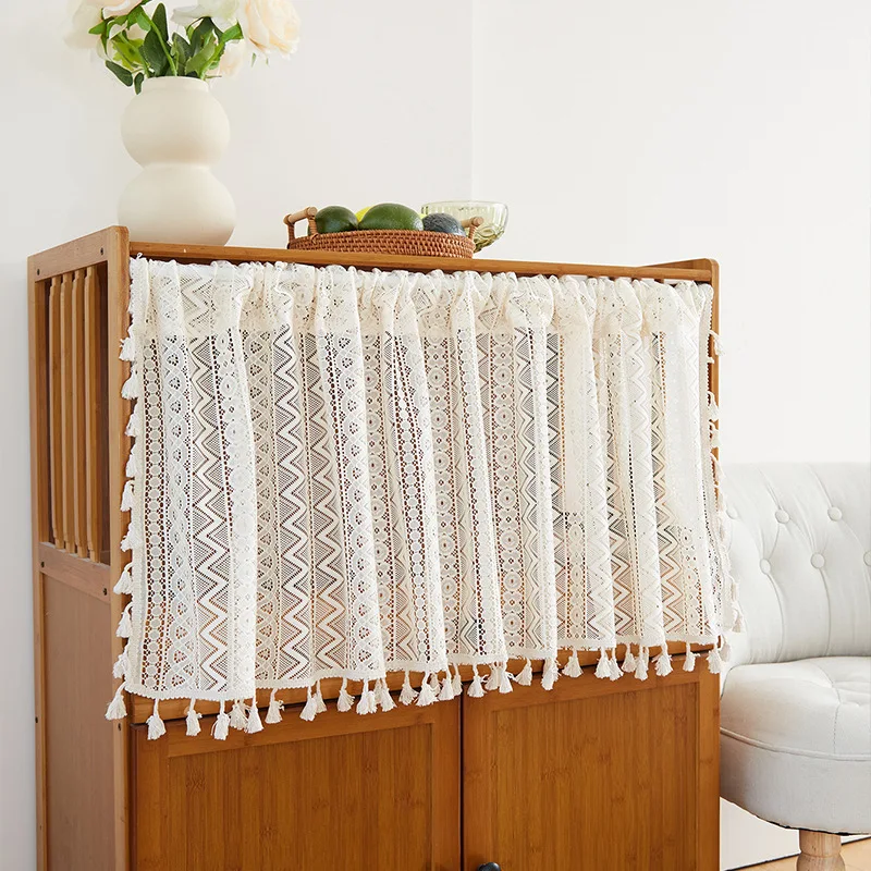 Rural Curtains Short Curtains Half Curtains Lace Small Floating Curtains Window Screens kitchen Partition Curtains Door Cu