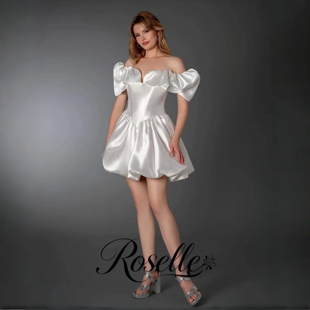 ROSELLE Mini Strapless Off Shoulder A-Line Wedding Dress Open Back V-Neck Elegant 2026 Bridal Gown Customized свадебное платье
