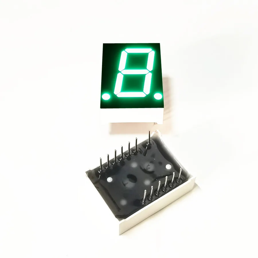 10Pcs/Set 0.8Inch 1Bit Green Light Digital Module KYX-8102AGG/BGG 13Pin 20*28*8.4MM LED Digitron Anode Common Cathode Digital