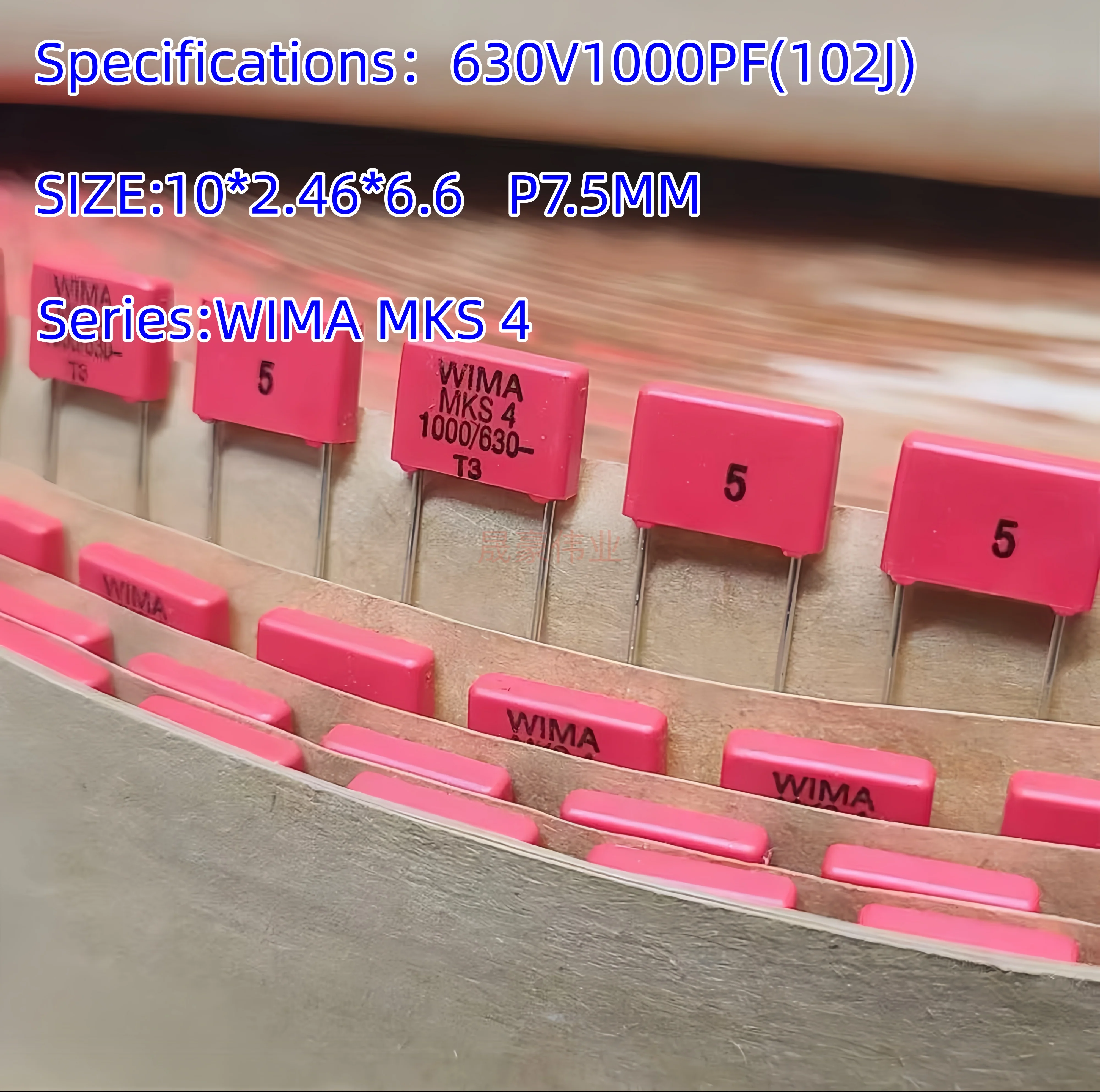 10PCS WIMA MKS4 630V 0.001uF 0.047uF 0.1uF 0.22uF 0.68uF Metalized Polyester Film Capacitor Audio AMP Power Supply Correction PE