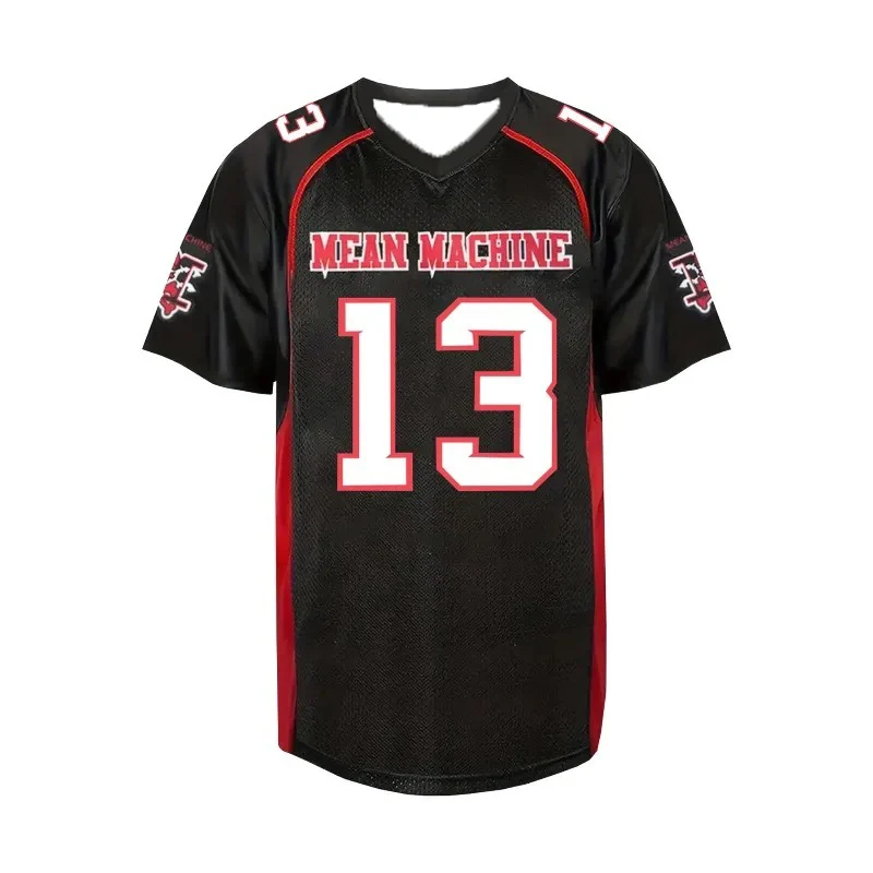 Mean Machine American Football Trikot Schnelltrocknend Mesh-Shirt Herren Nummer 13 18 23 X Filmversion Training Retro Fan Sport Top – Detail 5