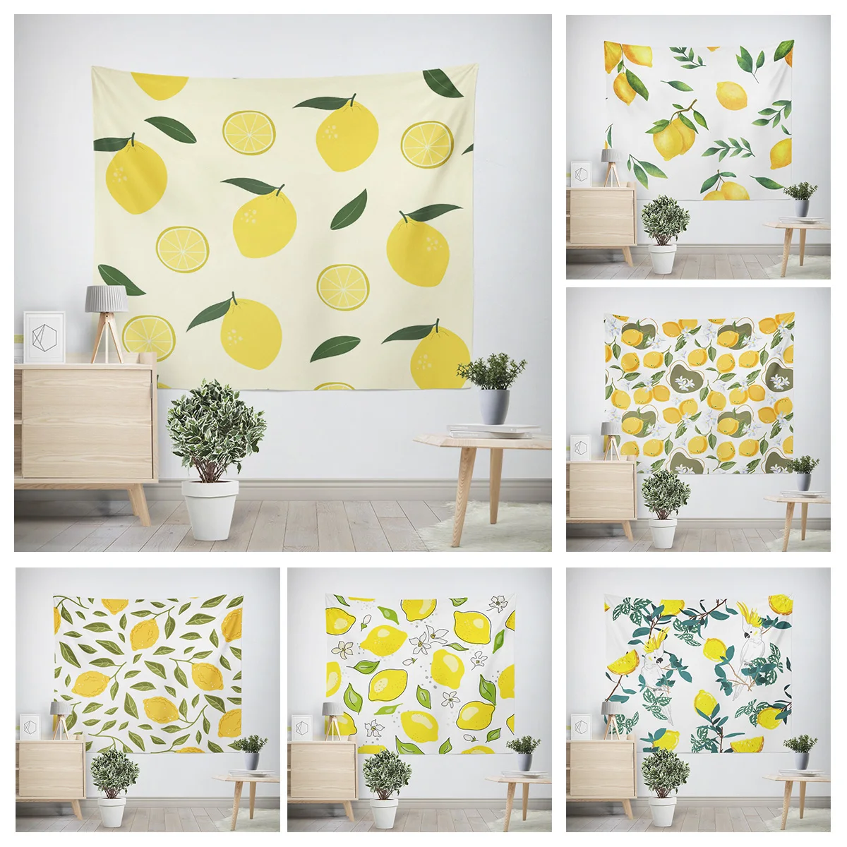 Home decoration modern room decor items wall tapestry aesthetic bedroom wall art large fabric Fruit plant fresh simple Nordic