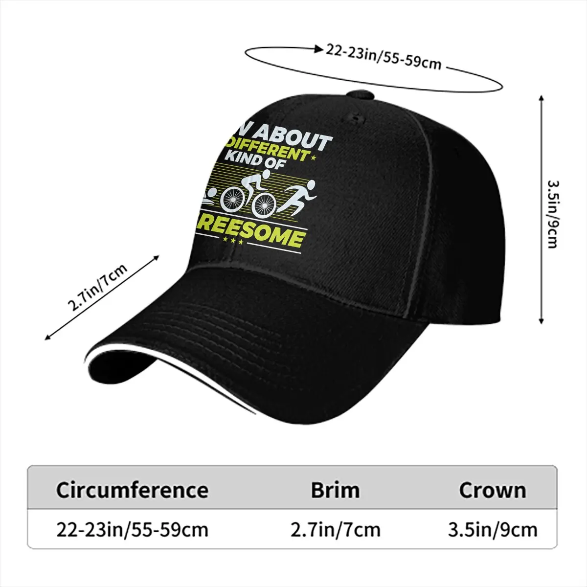 Pure Color Dad Hats Triathlon How About A Different Kind Of Threesome Men's Hat Sun Visor Baseball Caps Triathlon Peaked Cap