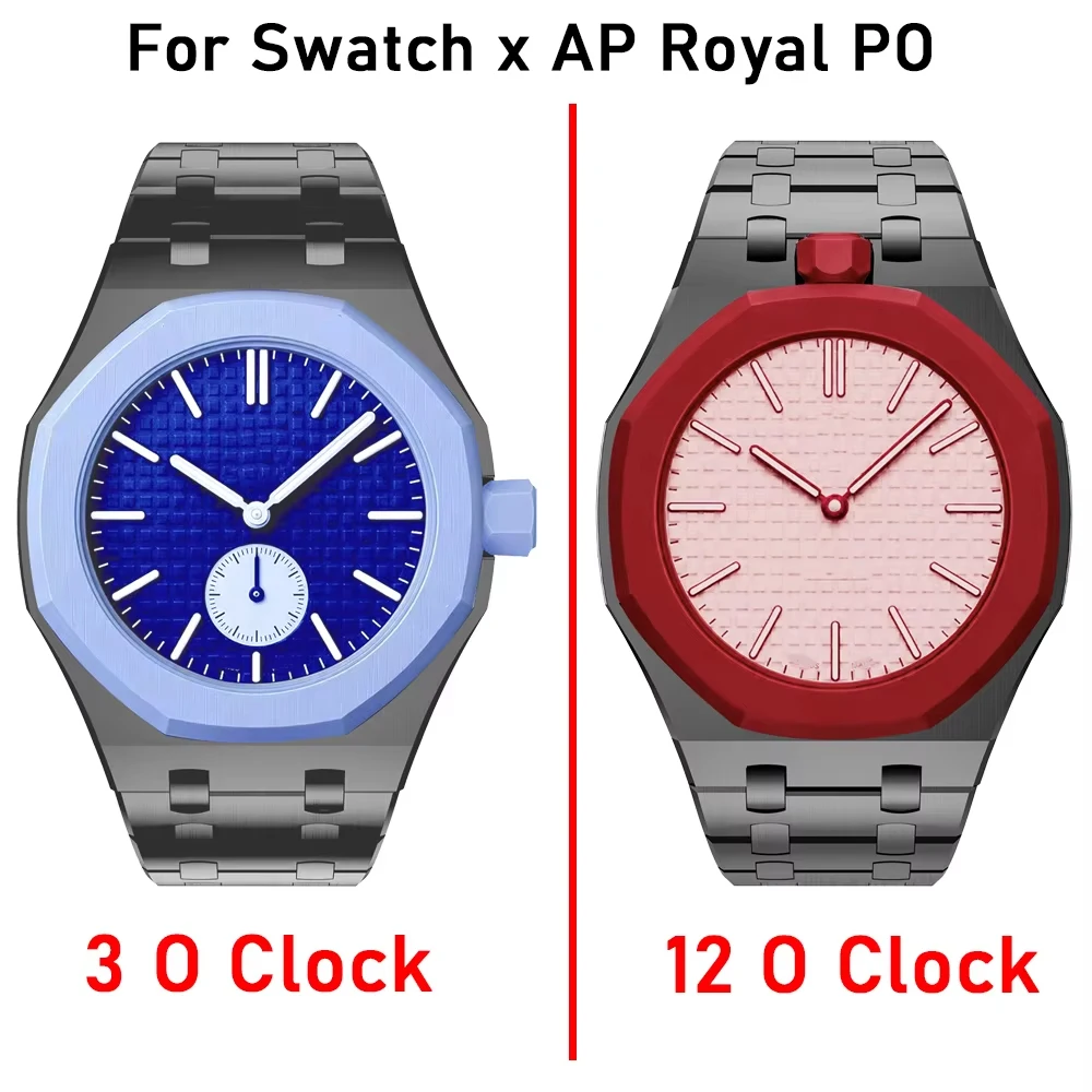 All-in-One Stainless Steel Case Silicone Strap For Swatch AP Roya PO Pocket To Wrist Conversion Kit Adapter Mod Accessories