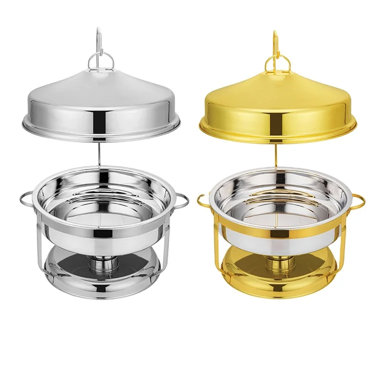 

Golden Round Food Heater with Hanging Golden Hot Pot