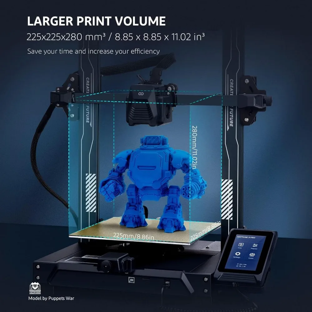 3 Pro FDM 3D Printer with Auto Bed Leveling, Dual-Gear Direct Extruder, Dual Lead Screw Drive, Removable Capacitive Screen