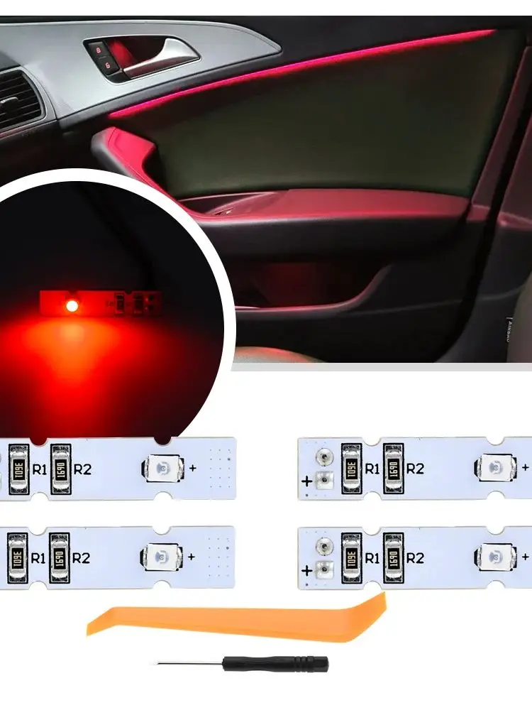 Oświetlenie LED panelu drzwi, oświetlenie ambientowe do Audi A6 S6 2011 2012 2013-2018 Avant Quattro 2011-2018 A7 S7 RS6 RS7, lampa atmosferyczna — Zdjęcie 2 z 2