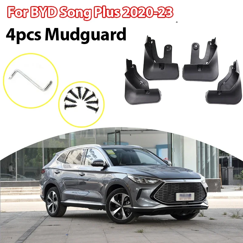 Front and Rear Mudguards Car Durable Fender Mud Flaps Splash Guards for BYD Song Plus EV DM-i 2020-2023 Mudflaps Splash Guards