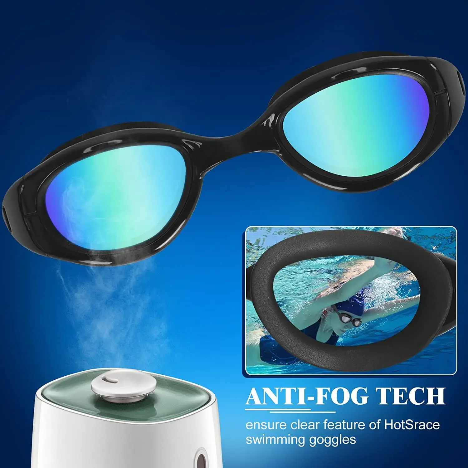 WIN.MAX Polarised Swimming Goggles Anti-fog Waterproof UV Protection Clear Vision Professional Swim Goggles for men women